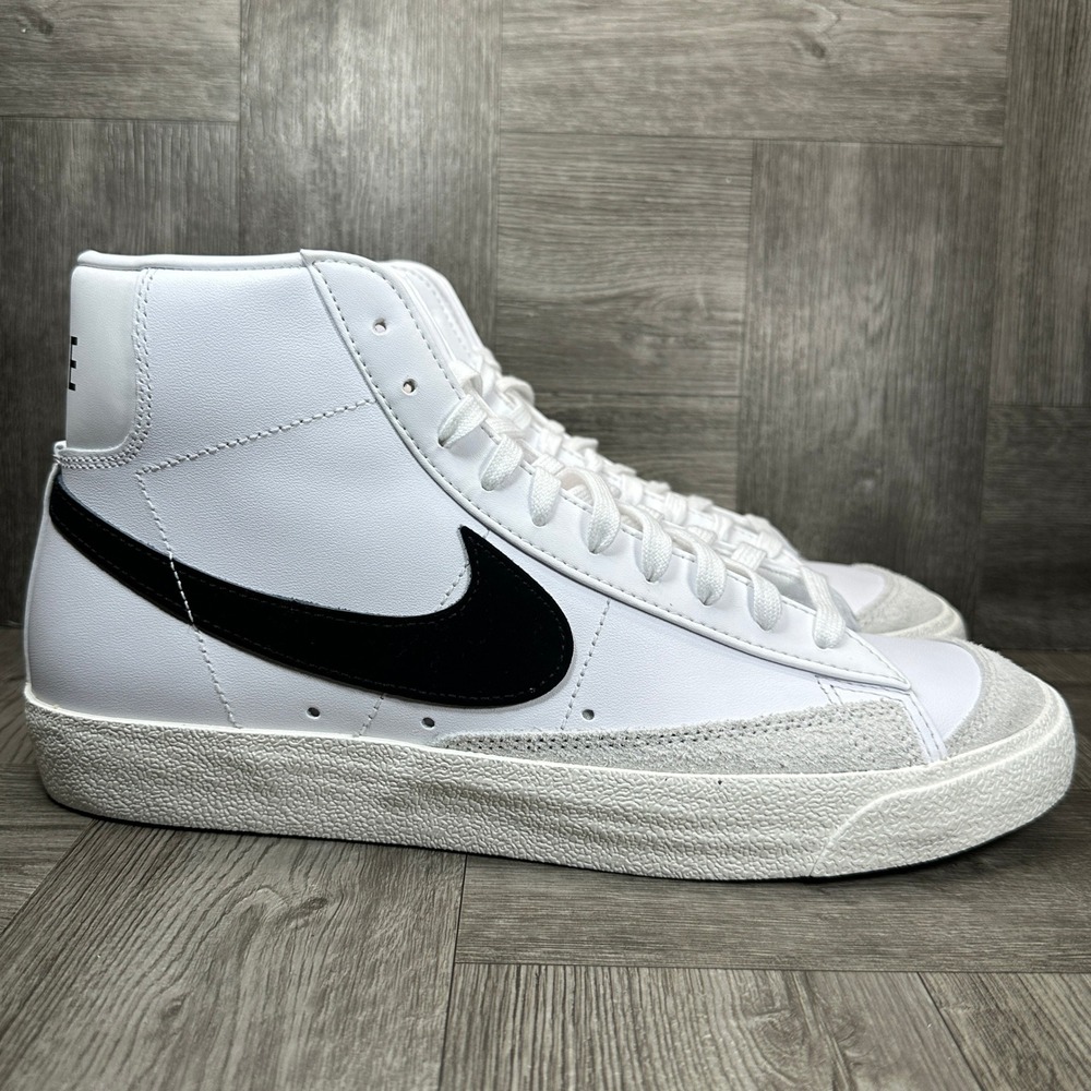 Nike Blazer Mid 77 Womens 11.5 White Black Leather Retro High Top NEW CZ1055-100